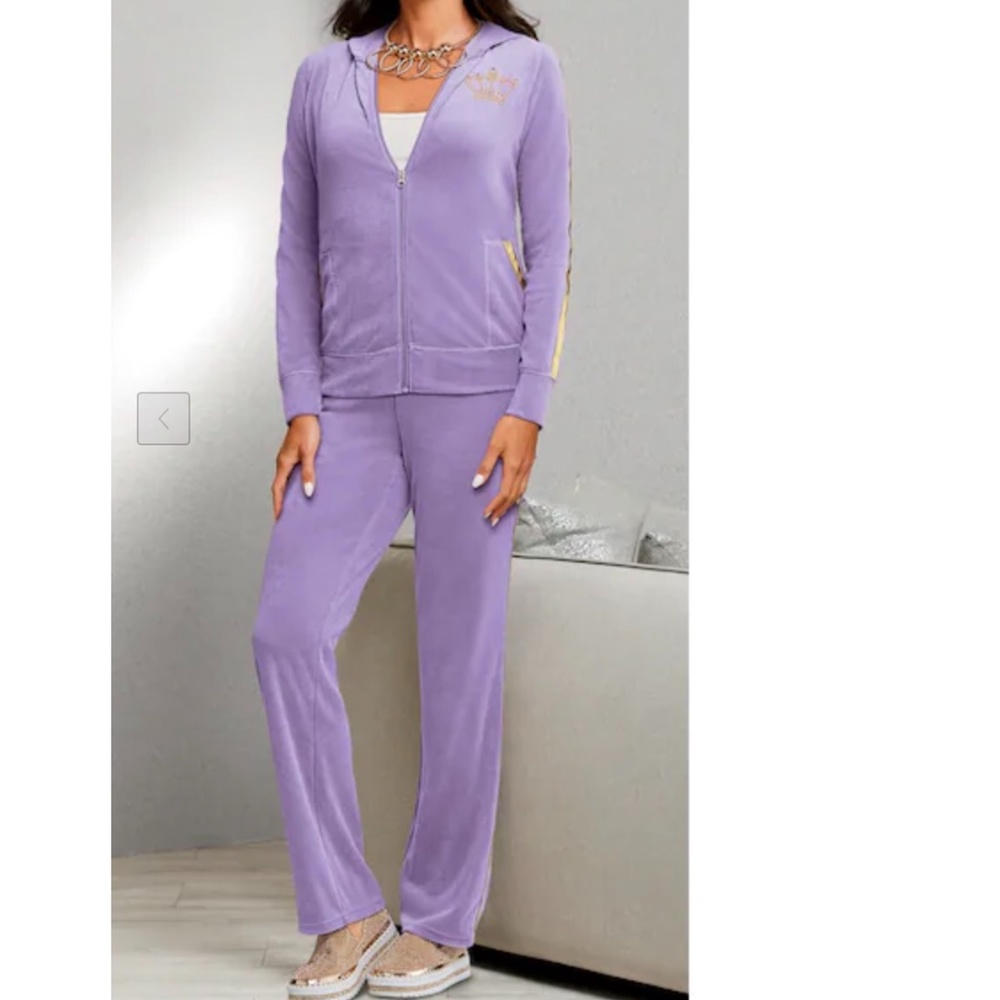Midnight Velvet Queen warm up jacket & pants set NWT